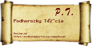 Podhorszky Tícia névjegykártya